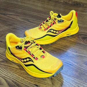 Saucony Peregrine 12 Women's Trail Running Shoes Yellow Pink Black PWRRUN Size